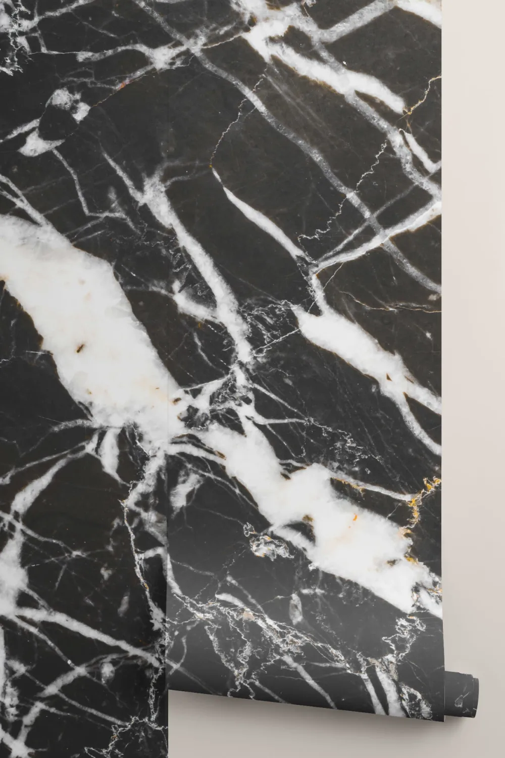 Black, White & Gold Dark Marble Effect Wallpaper Mural