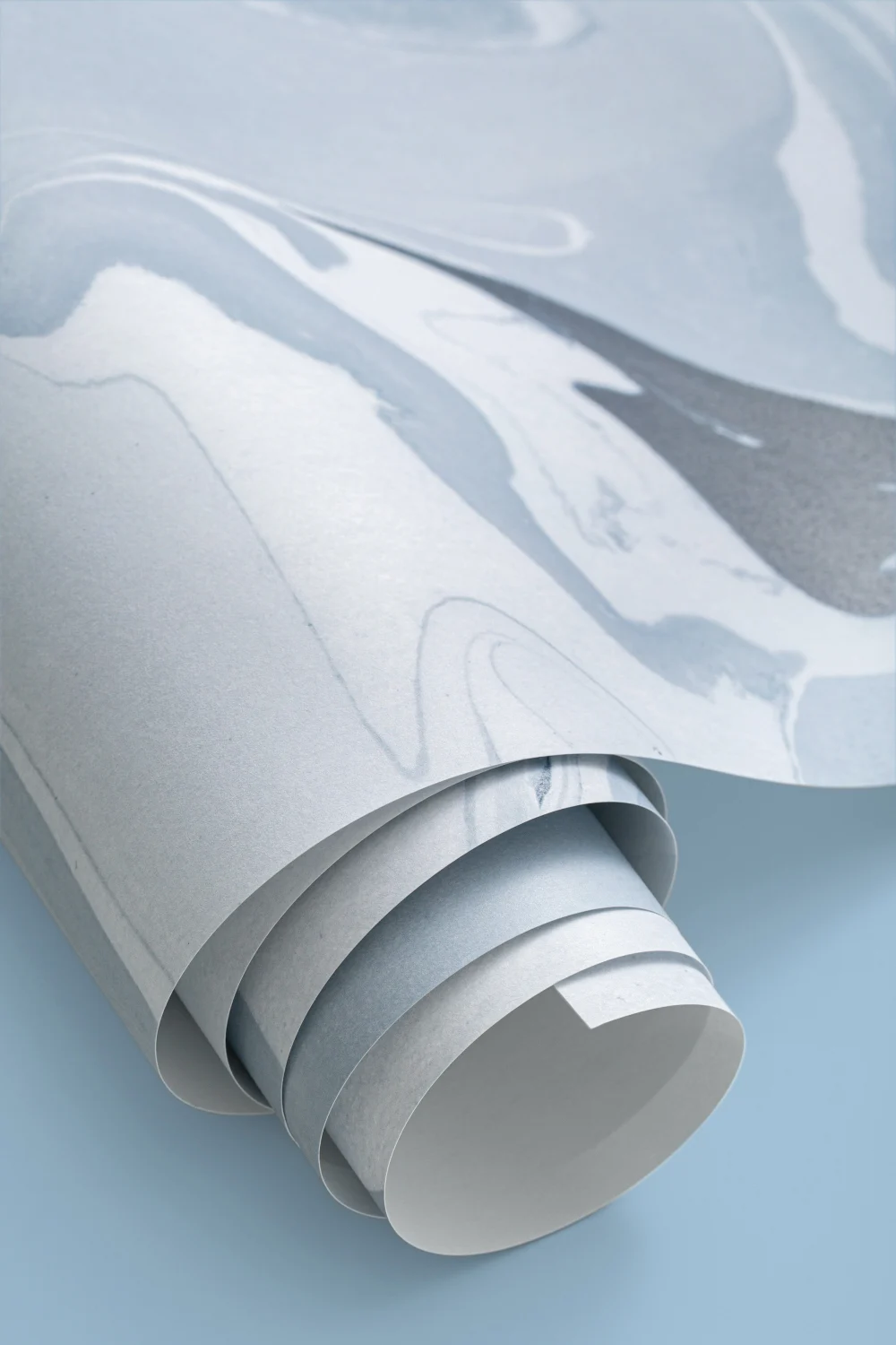 Mural de papel de parede marmoreado Drift Blue