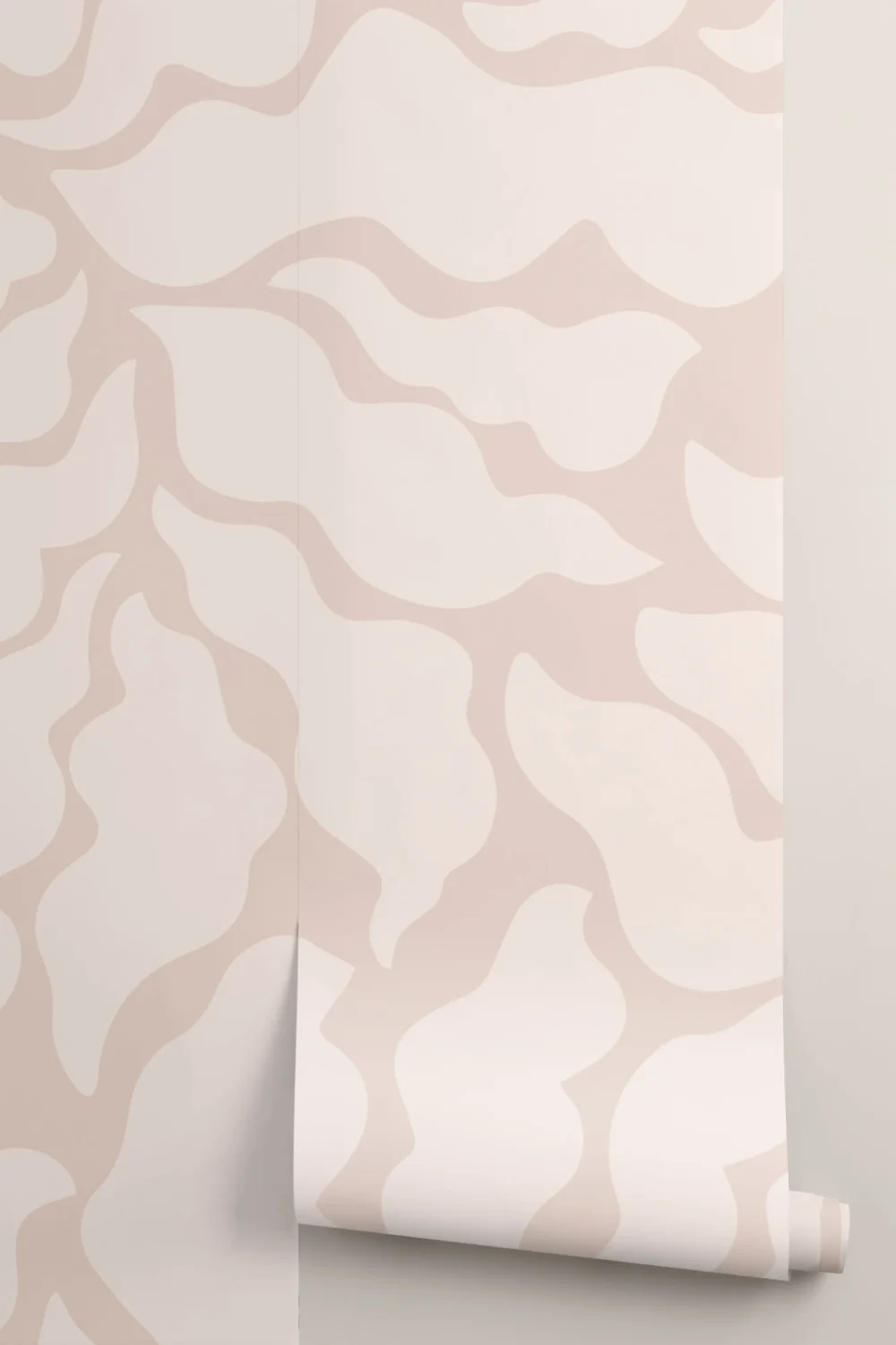 Abstrakte botanische Fototapete in Creme und Beige