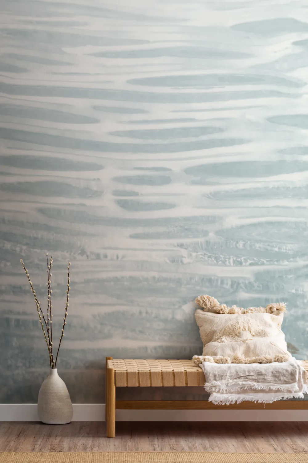 Blue Ocean Waves Effect Wallpaper Mural