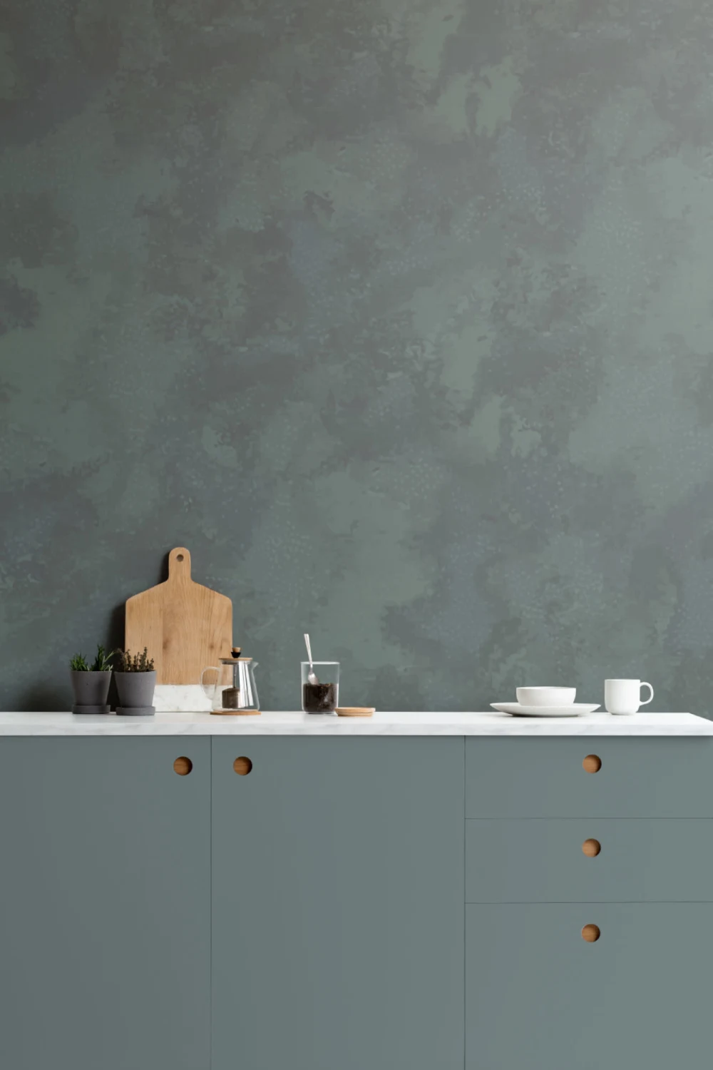 Papier Peint Panoramique Vert Foncé Texture Mousse