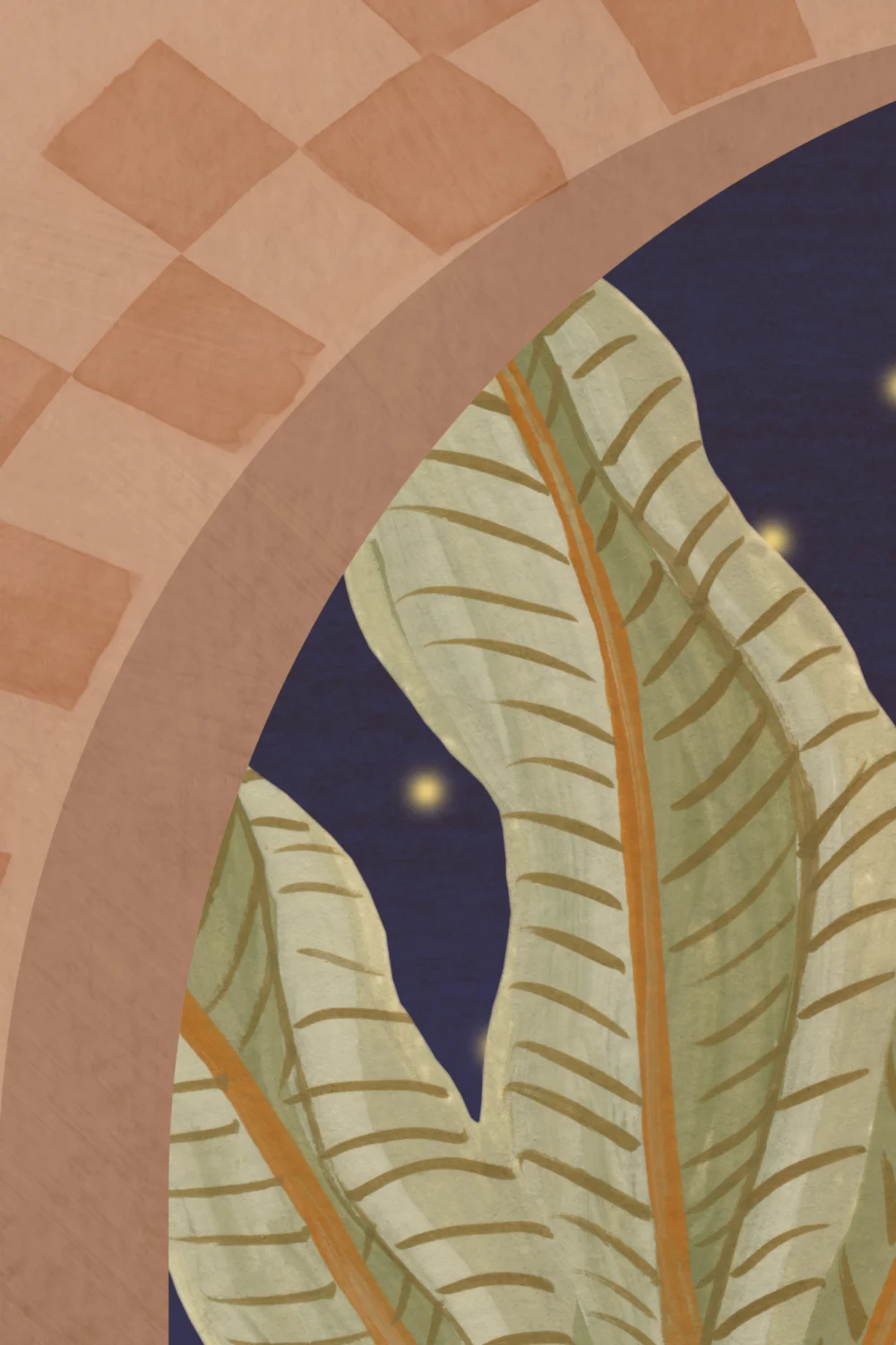 Dark Mediterranean Arch Scenic Mural