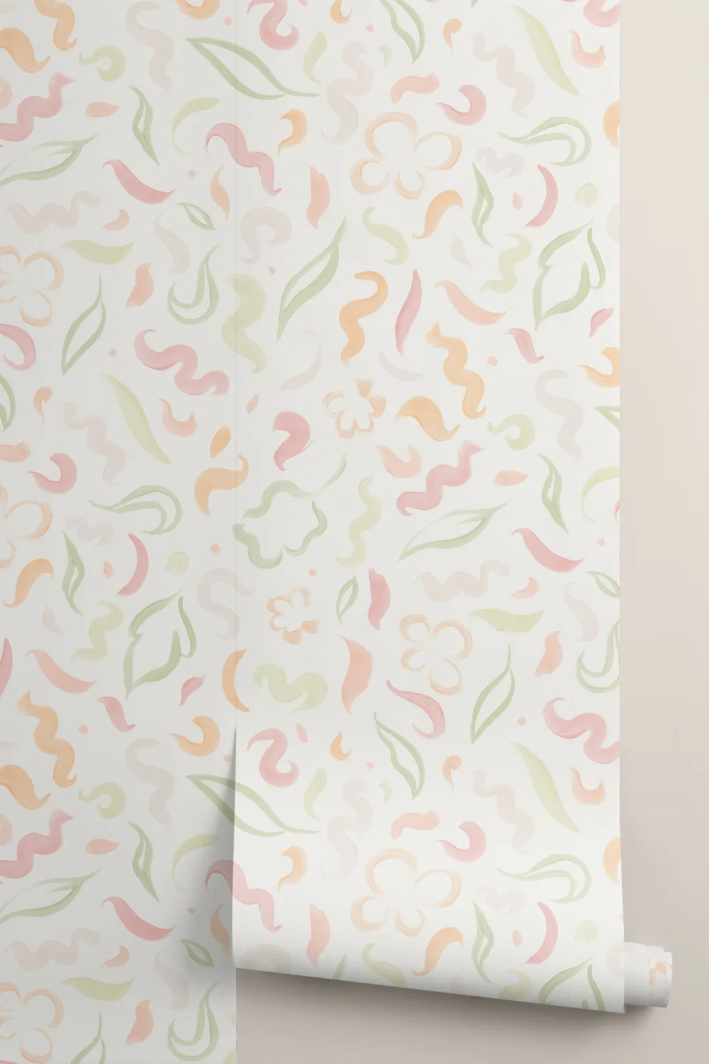 Wallpaper Folhagem Abstrata Rosa Folhas
