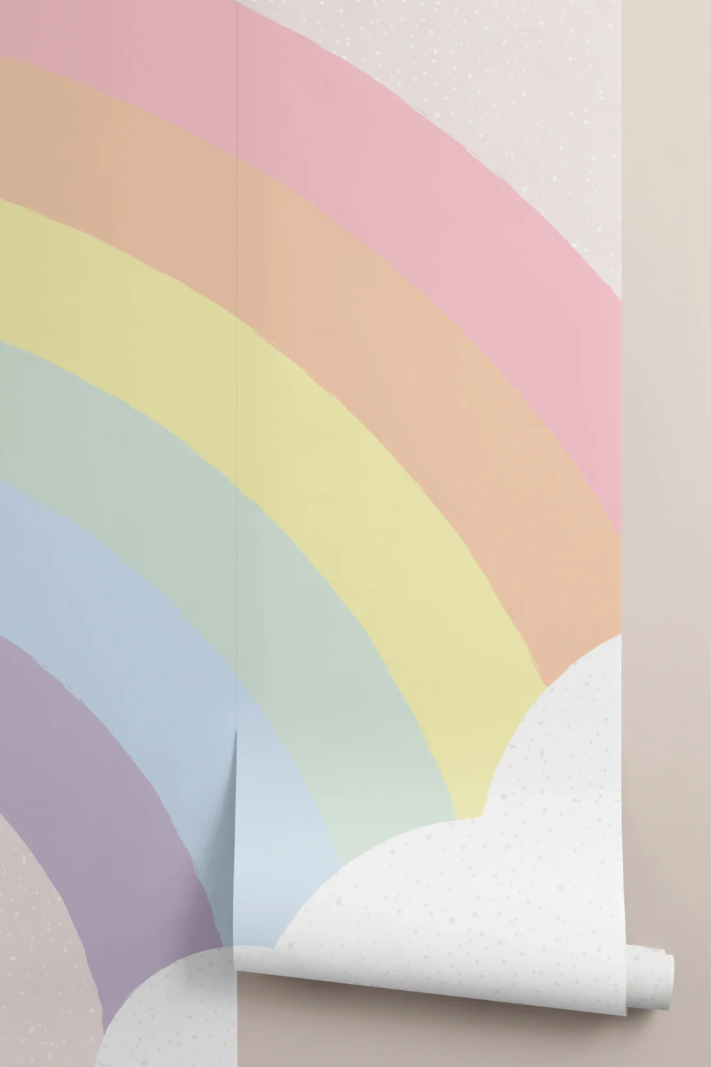 Kids Pastel Rainbow Mural Wallpaper