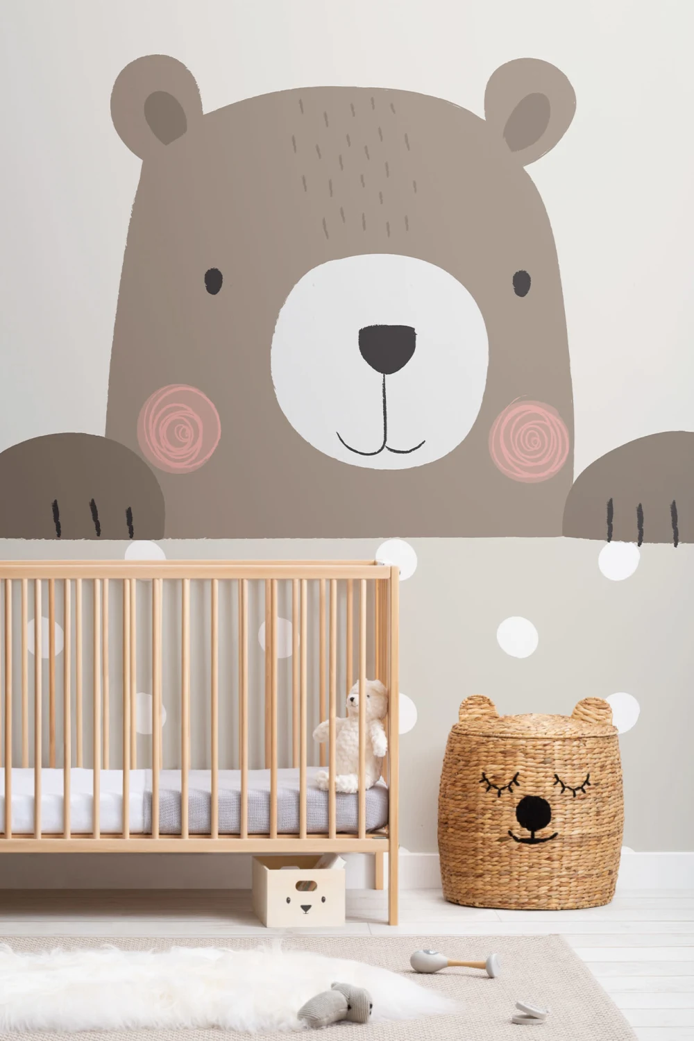 Peek-a-Boo Bernie Bear Wallpaper Mural