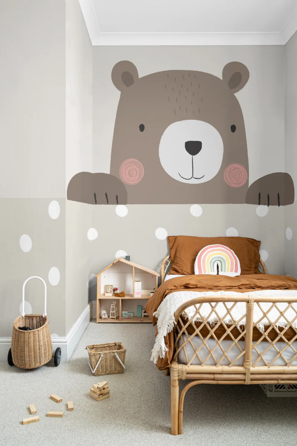 Peek-a-Boo Bernie Bear Wallpaper Mural