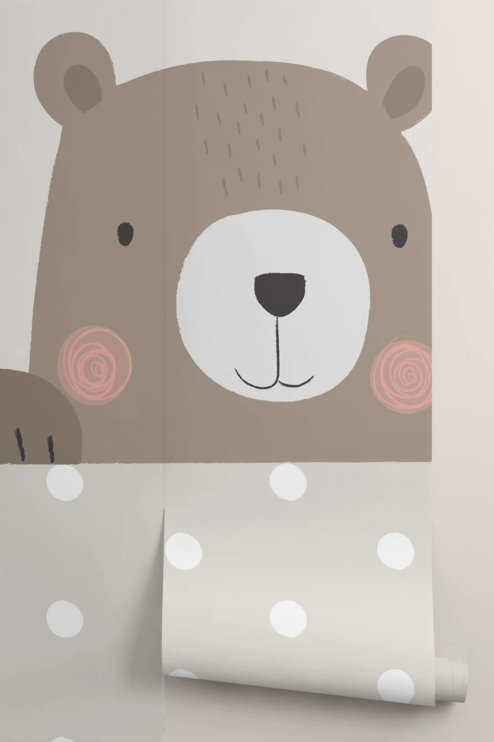 Peek-a-Boo Bernie Bear Wallpaper Mural