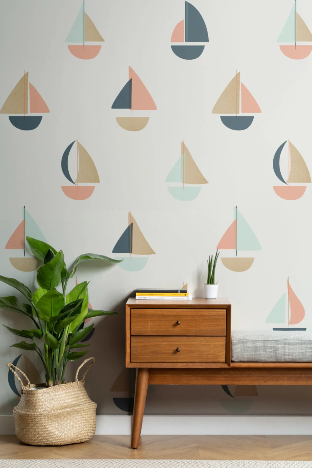 Kleine boot behang muurschildering