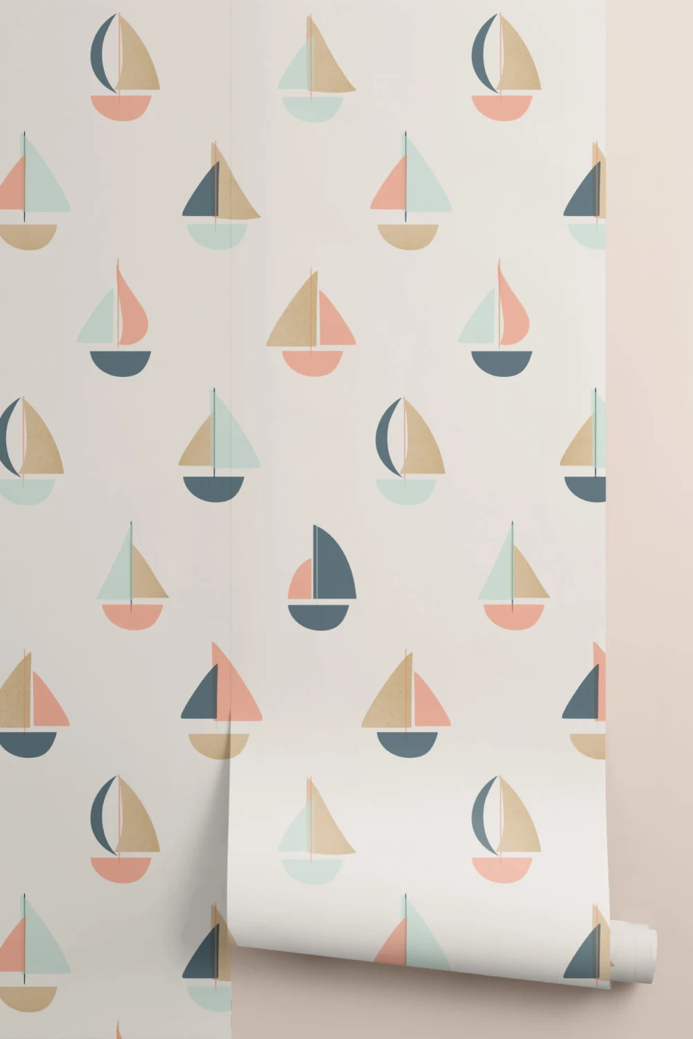 Kleine boot behang muurschildering
