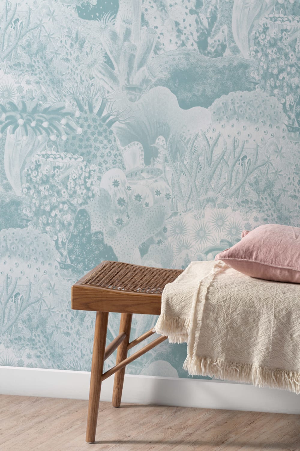 Papel pintado de Ilustraciones vintage azules Vida marina