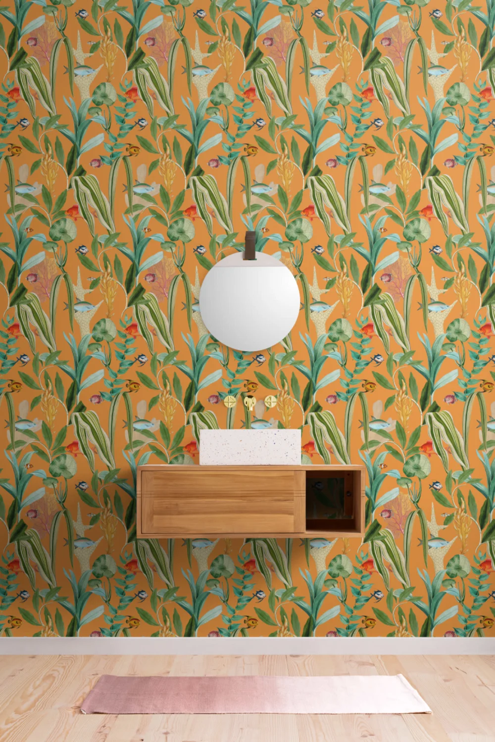 Oranje Vis & Planten Kustbehang