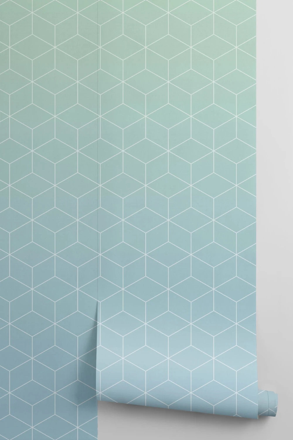 Mural de papel de parede Ombre com padrão Aquamarine
