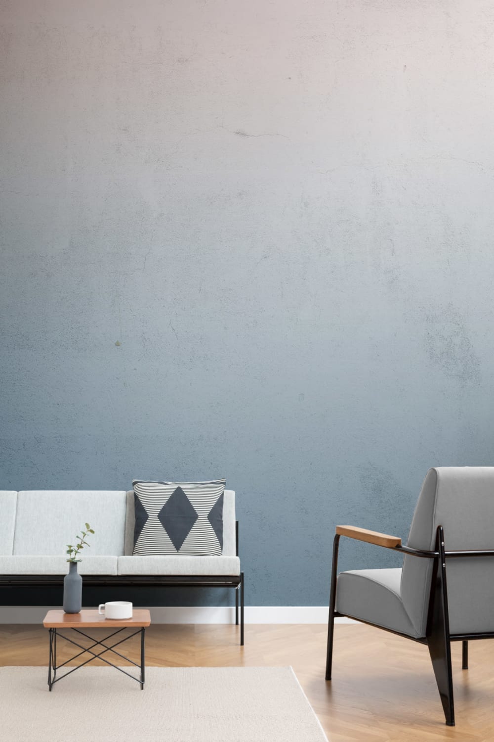 Ocean Mist Blue Ombre Wallpaper Mural