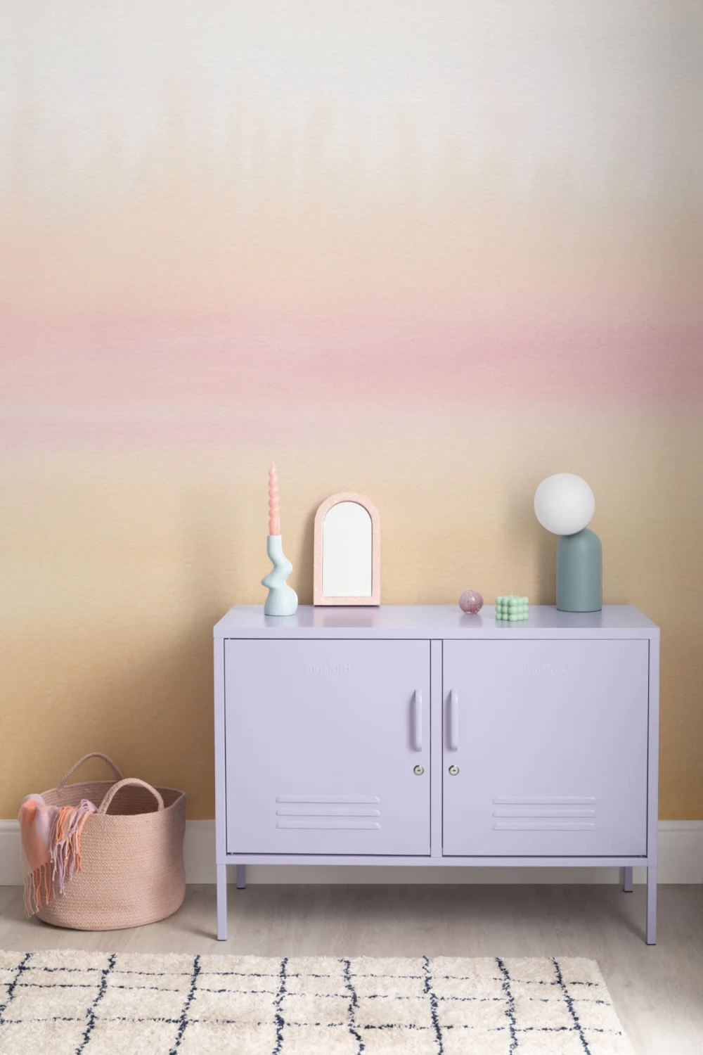 Sunset Tones Ombre Watercolor Wallpaper Mural