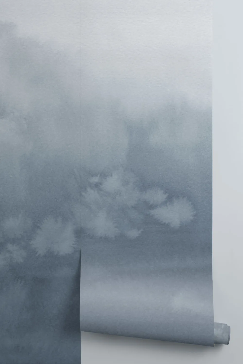 Blue Tones Ombre Fade Watercolor Wallpaper Mural