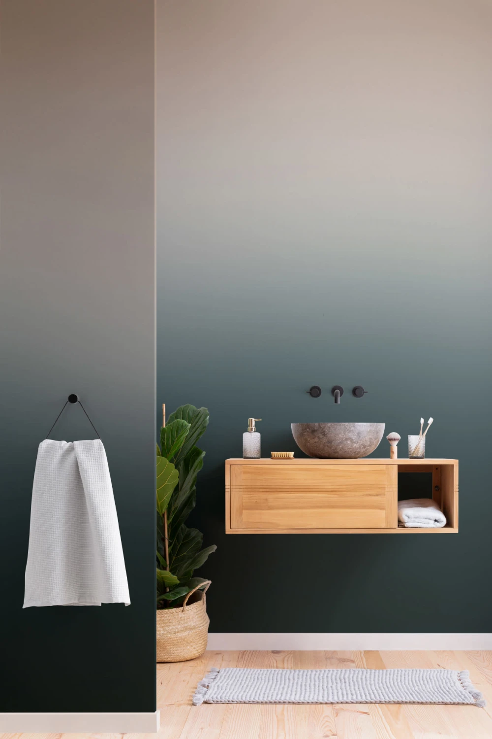 Mural de papel de parede Ombre Verde Escuro