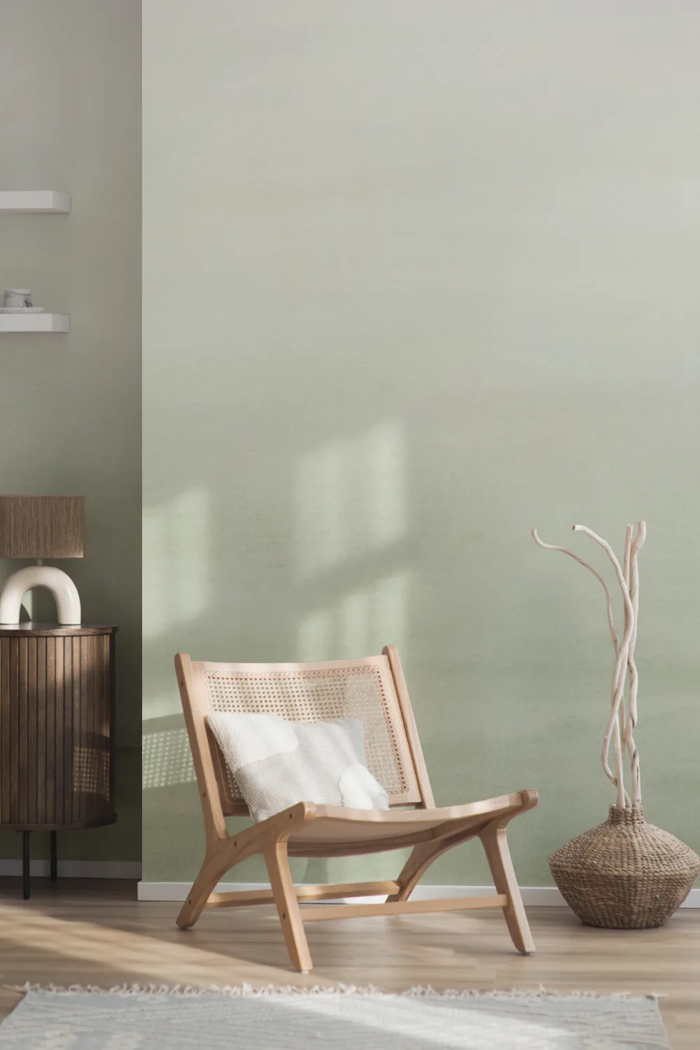 Green Watercolor Ombre Wall Mural