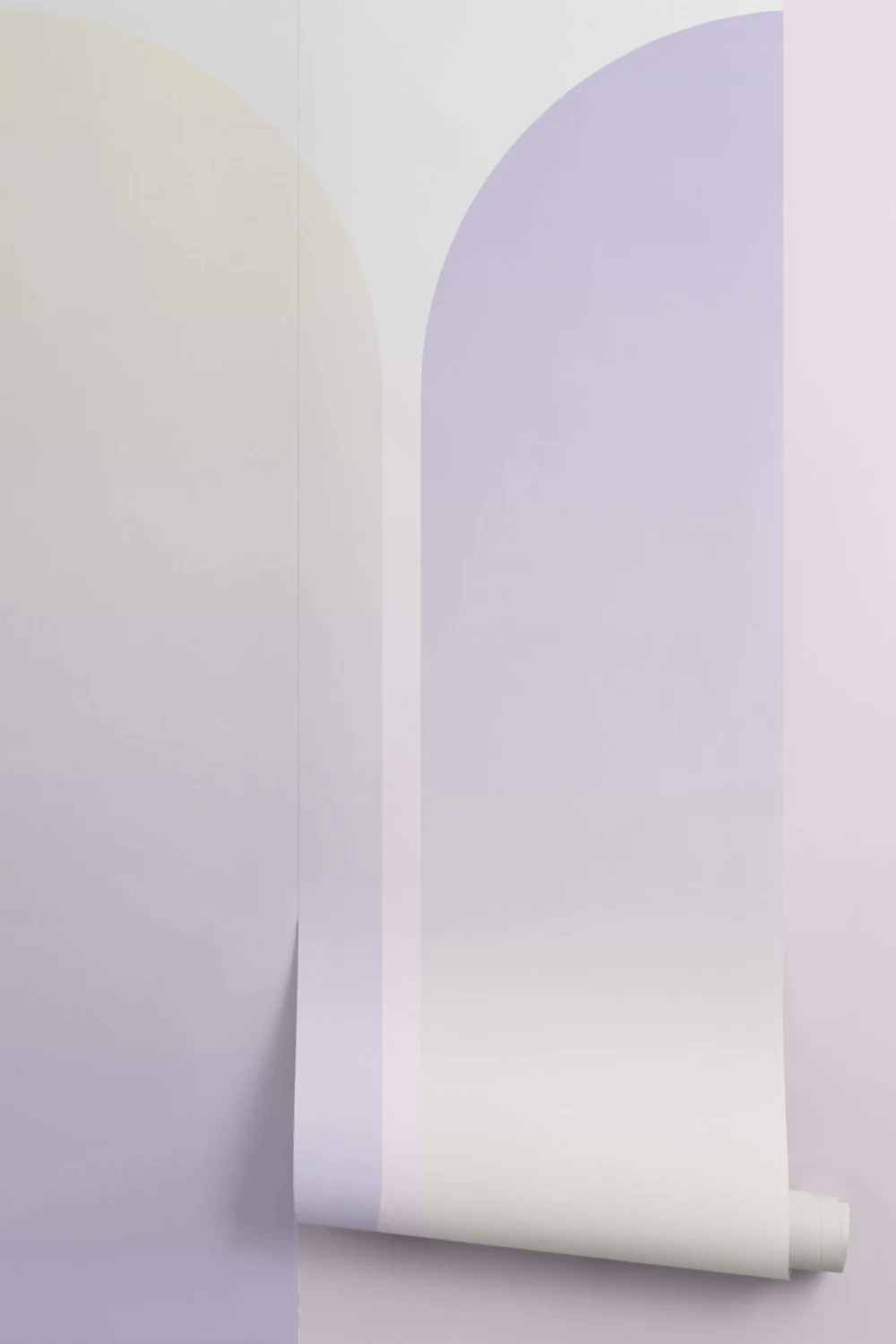 Purple Ombre Futuristic Pill Shapes Wall Mural