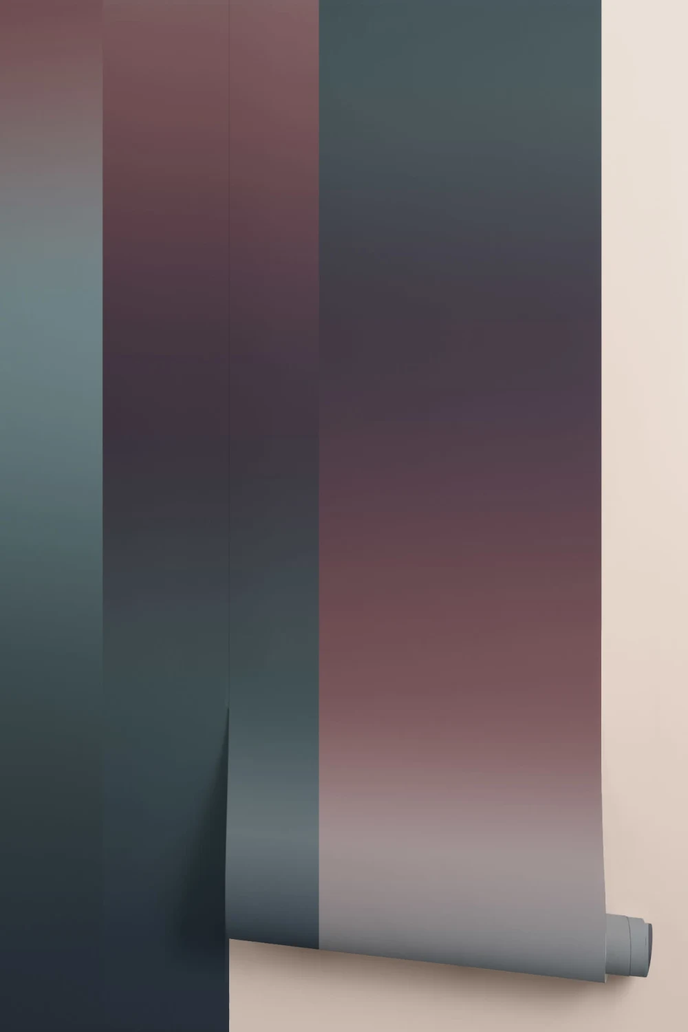 Fototapete mit mehrfarbigen Ombre-Blocklinien in Blaugrün