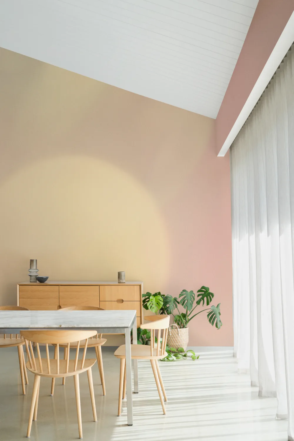 Soft Blush Abstract Pastel Mural For Serene Vibes