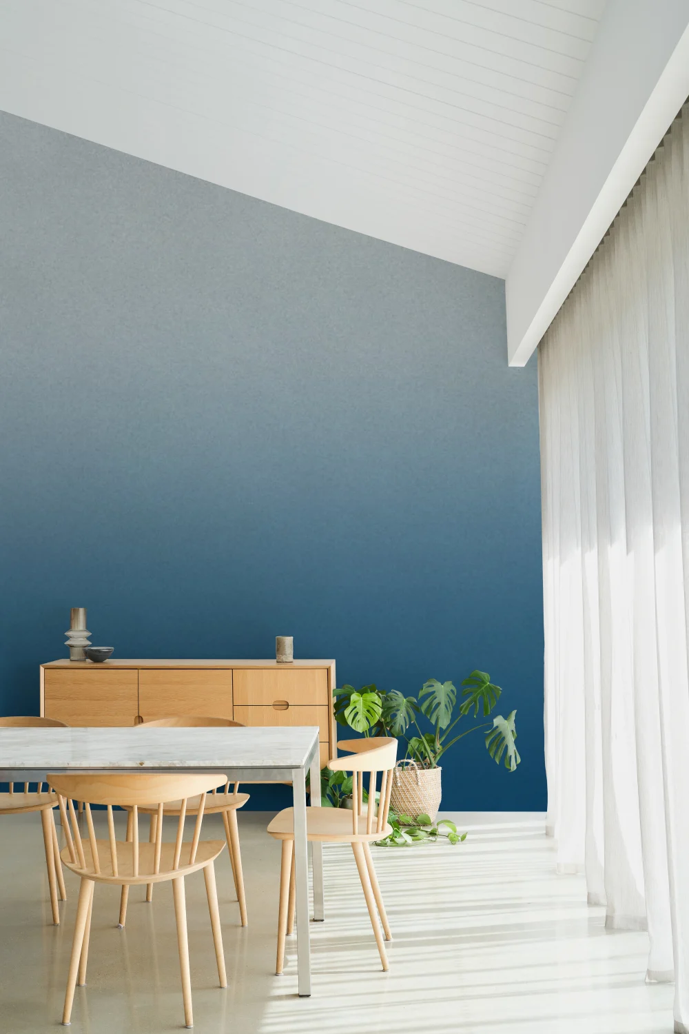 Blue Gradient Ombre Modern Art Mural