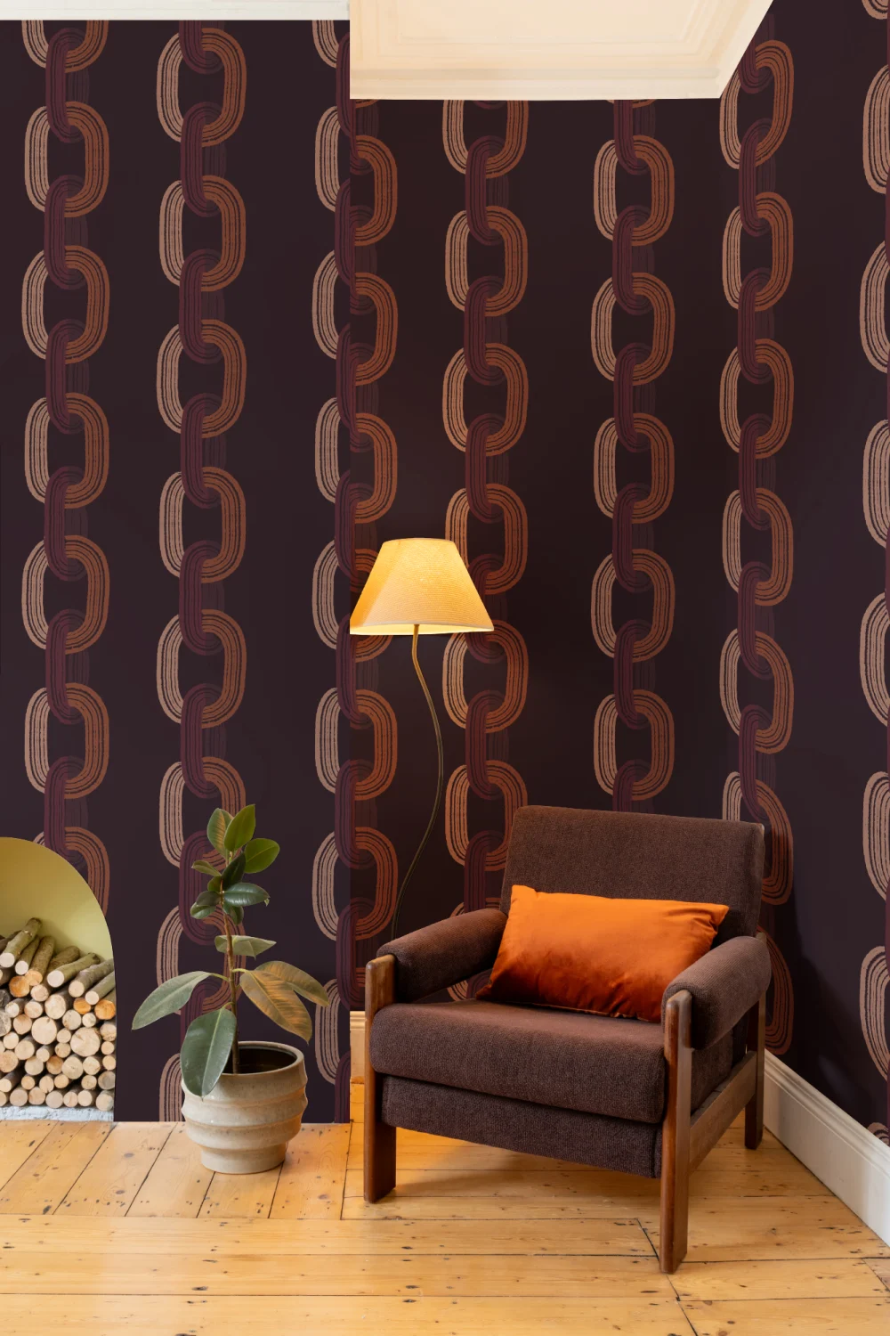 Papel pintado Oscuro Ilustrado con Cadenas