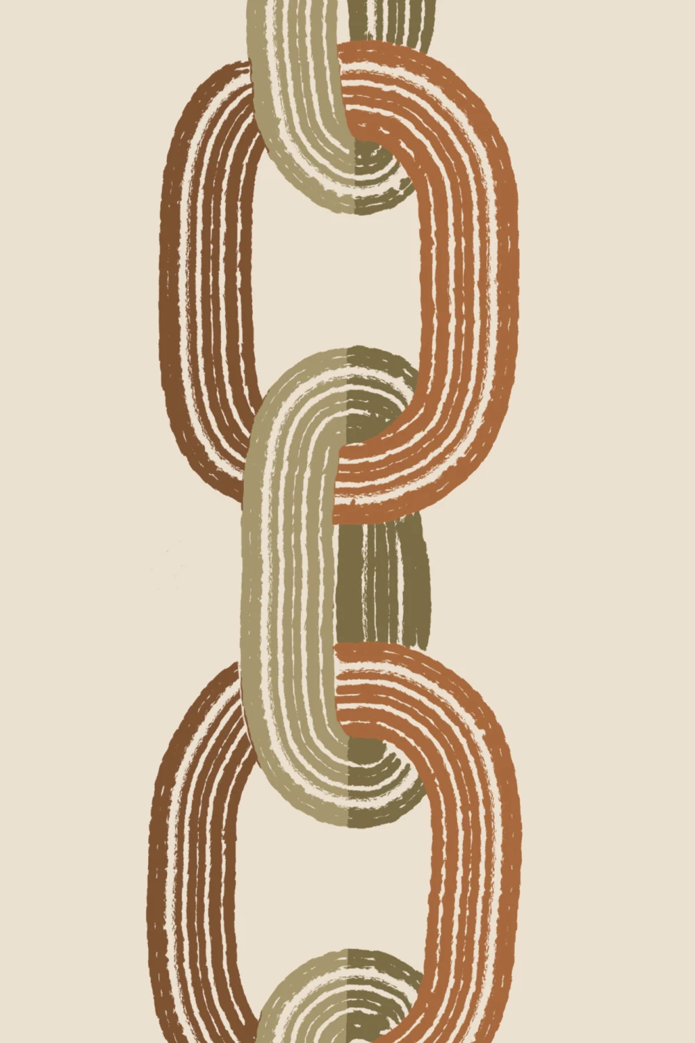 Neutral Illustrated Chainlink Wallpaper
