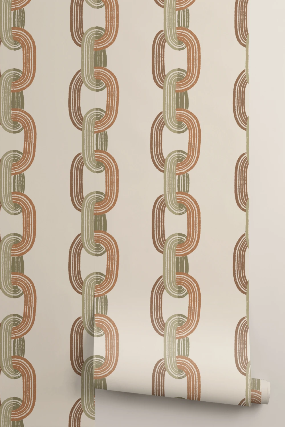 Neutral Illustrated Chainlink Wallpaper