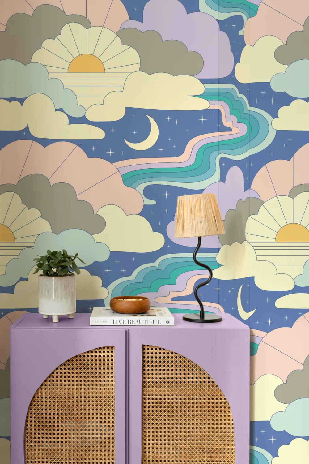 Elizabeth Olwen Cosmic Skyway Lilla fototapet