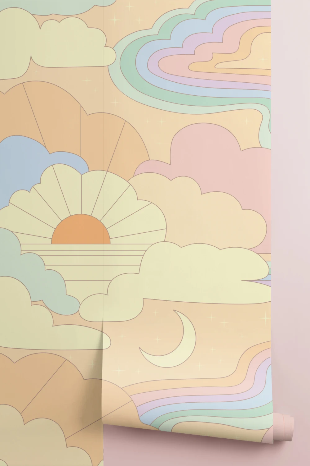 Elizabeth Olwen Cosmic Skyway Peach Mural