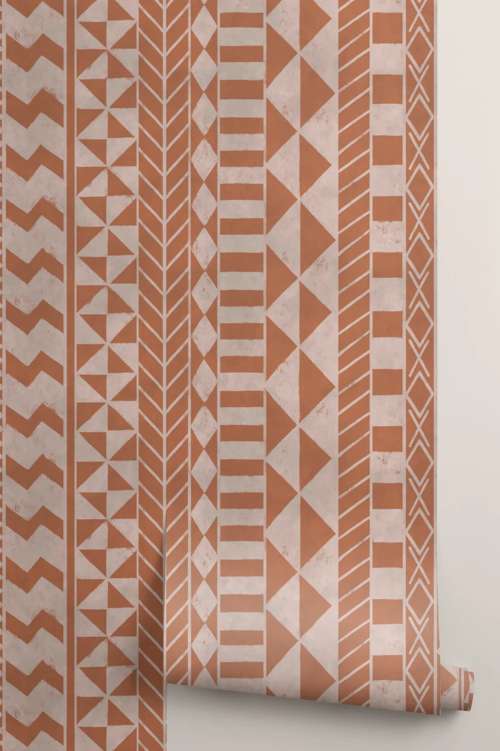Brown African Inspired Tribal Print Wallpaper Mural