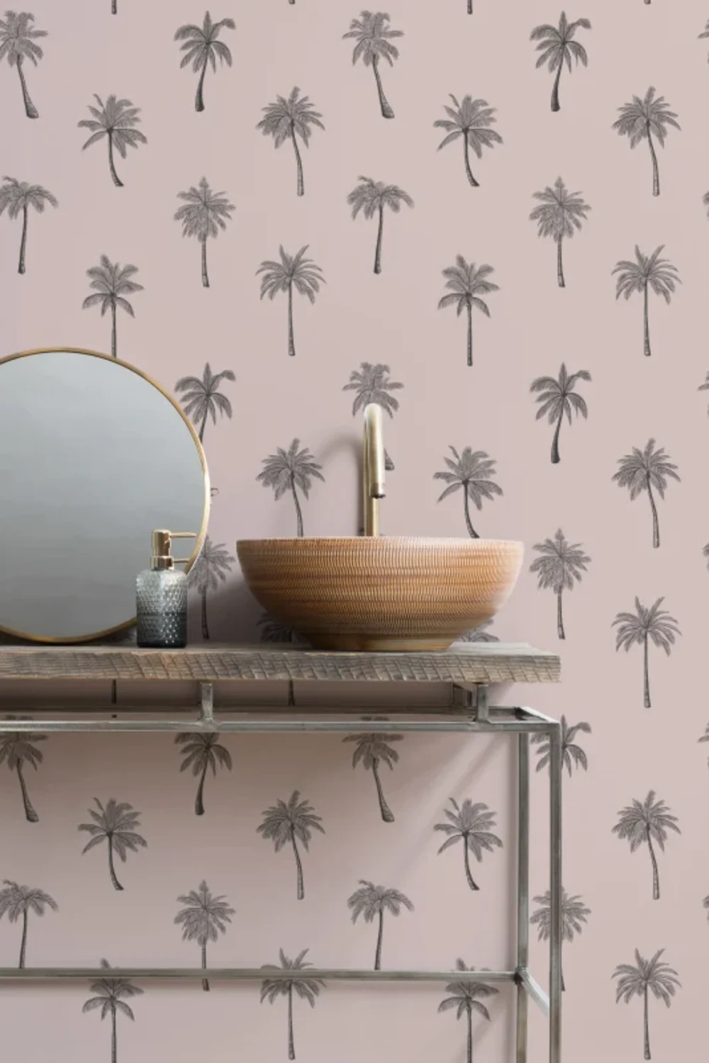 Minimalistisk rosa palmträd upprepa mönster tapet