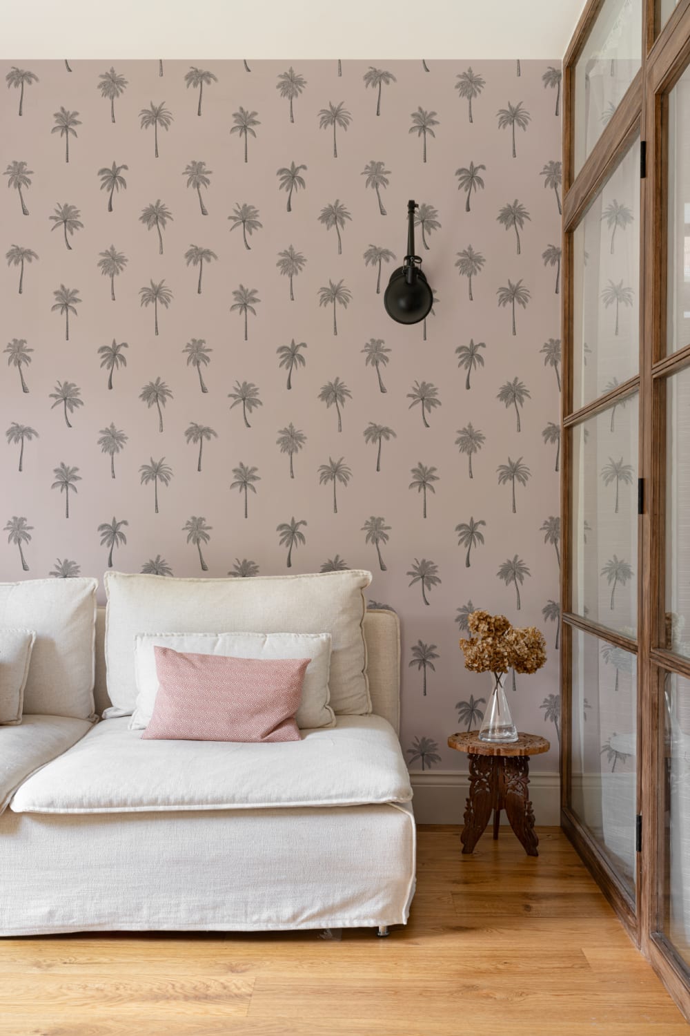 Minimalistisk rosa palmträd upprepa mönster tapet