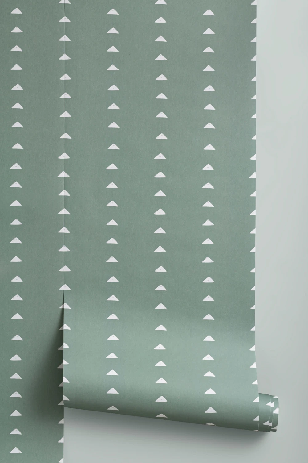 Donkergroen Minimal Driehoek Herhaal Patroonbehang