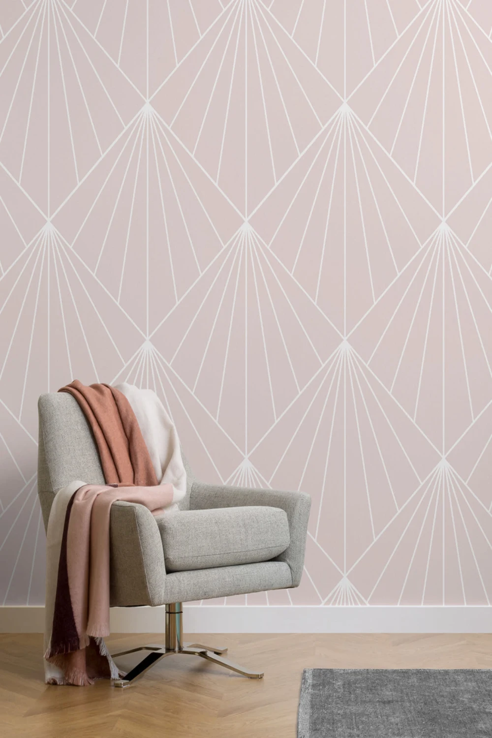 Mural Papel Pintado Rosa Crawford Art Deco