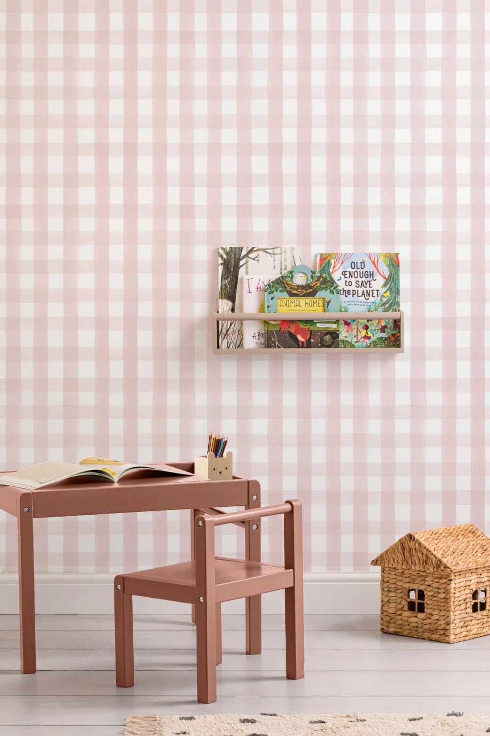 Pink Gingham Wallpaper