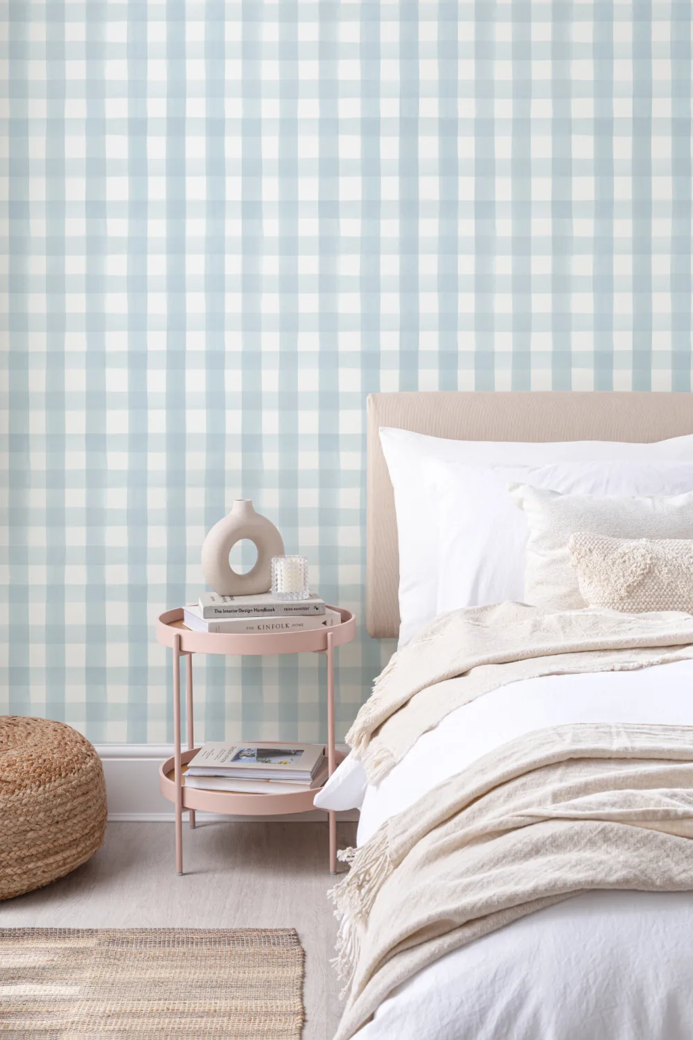Blå Gingham Bakgrunn