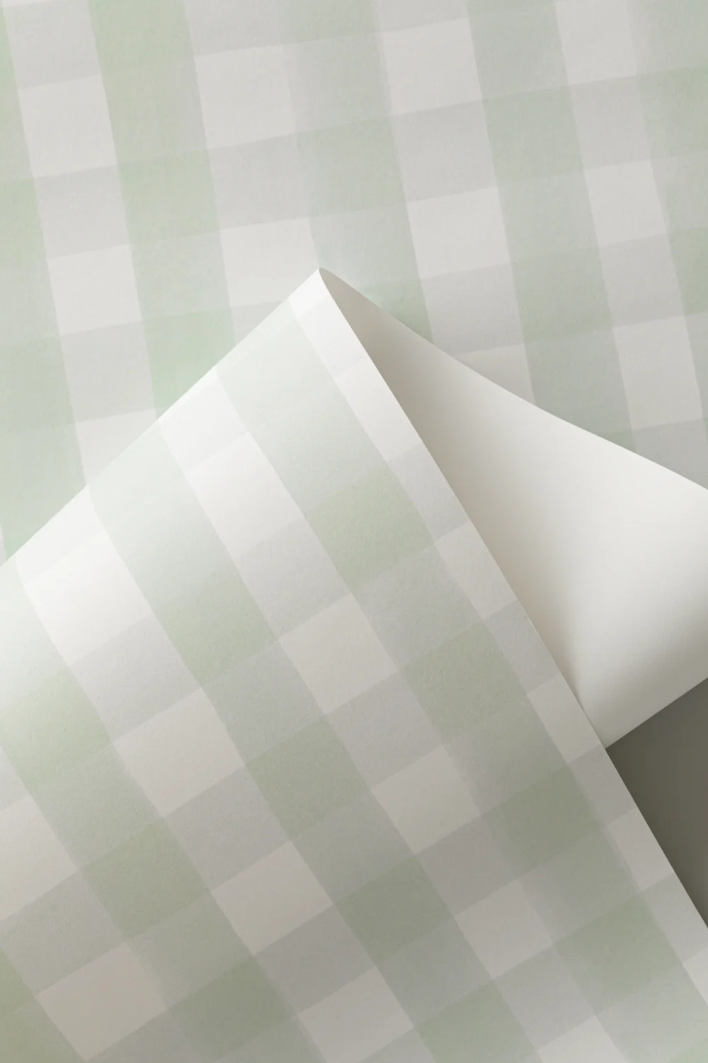 Papel Pintado Cuadros Vichy Blancos y Verdes