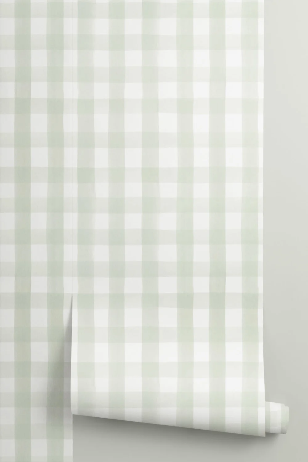 Papel Pintado Cuadros Vichy Blancos y Verdes