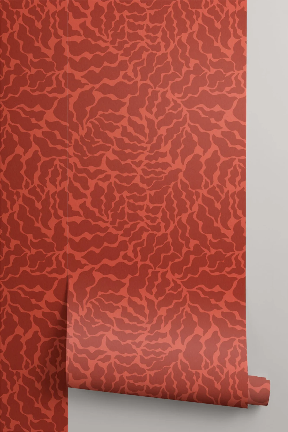 Roșu Abstract Fern Leaf Wallpaper
