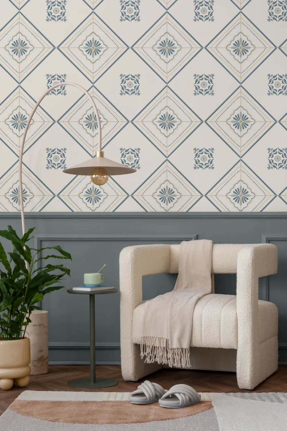 Blue Geometric Tile Classic Wall Mural