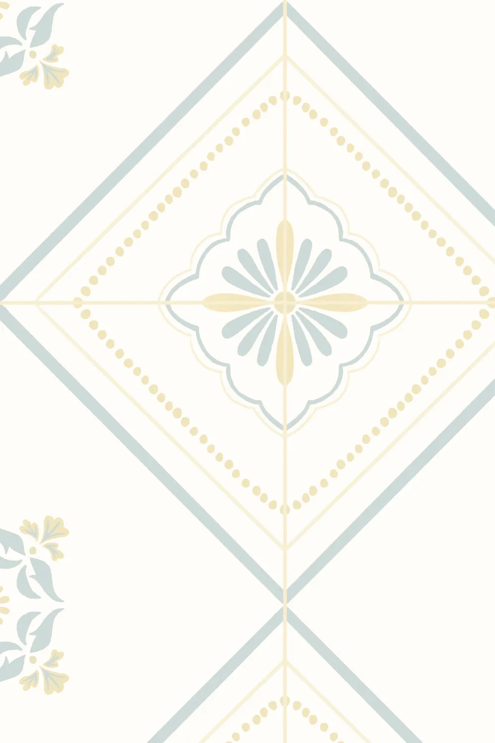 Lichtblauw Geometrisch Patroon Victoria Muurschildering