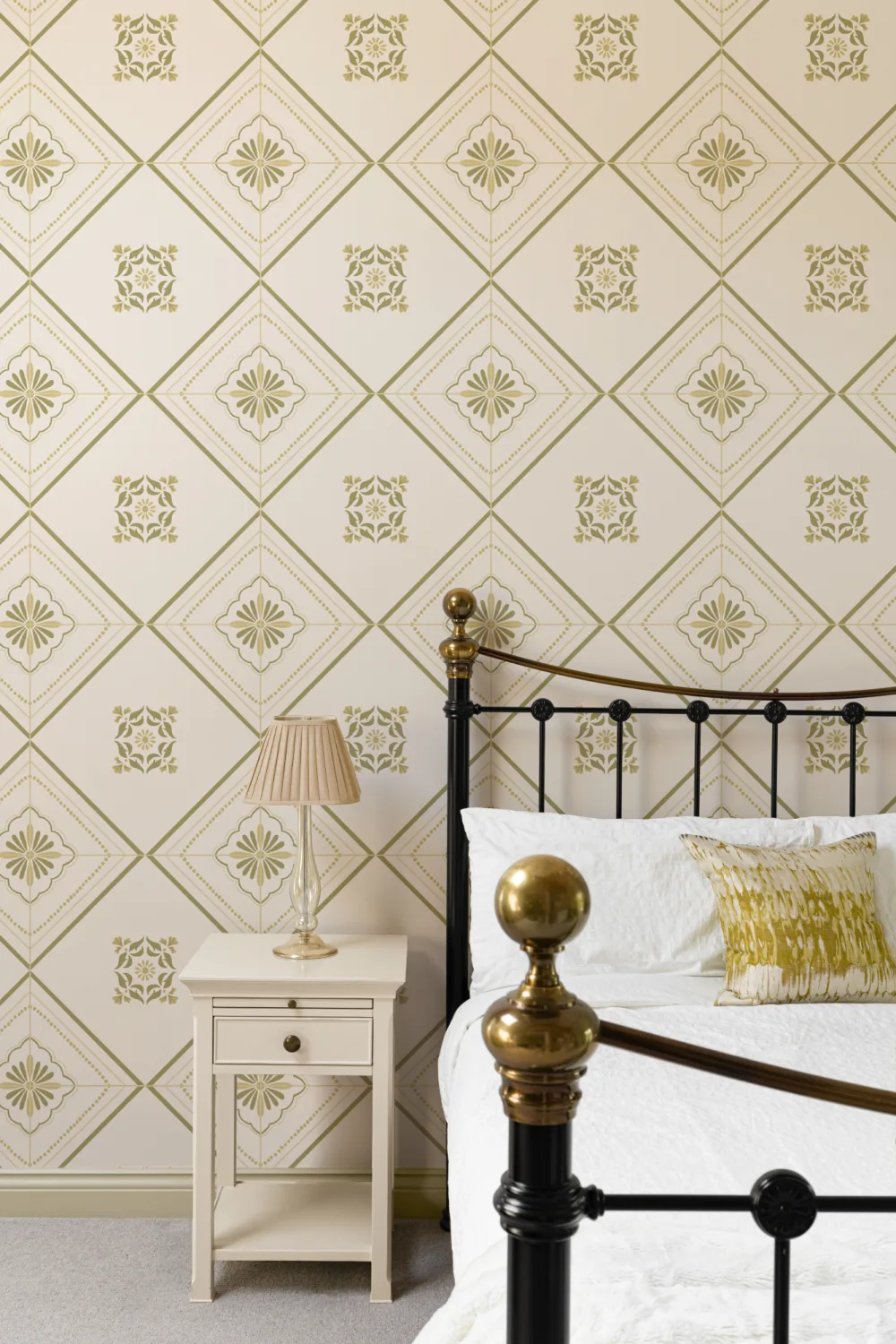 Green Geometric Tile Pattern Wall Mural