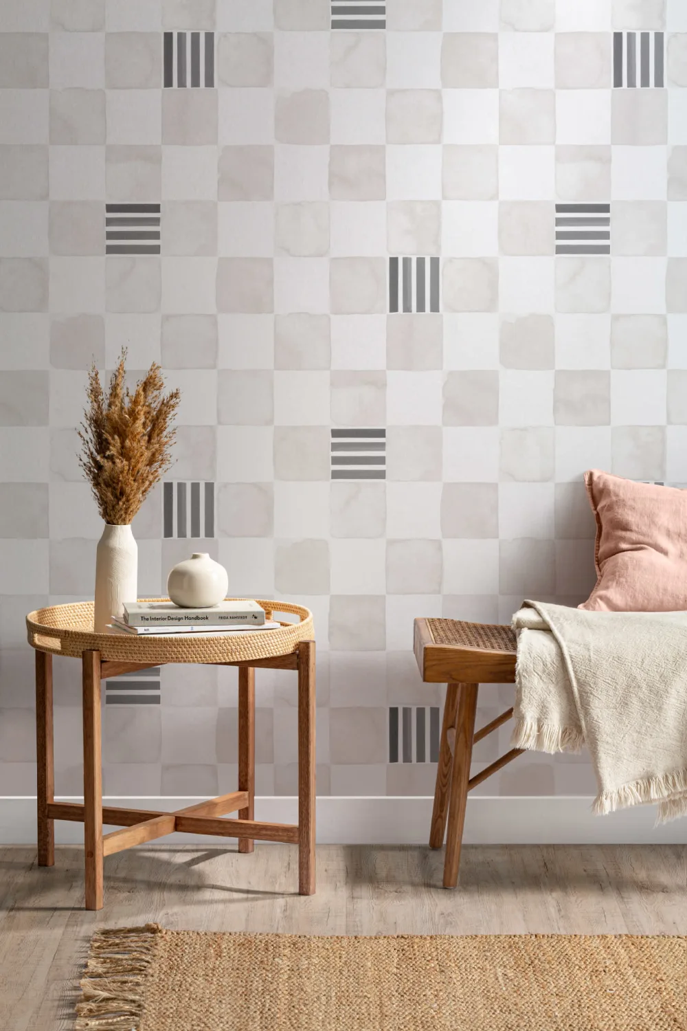 Papel Pintado Damero a la Acuarela
