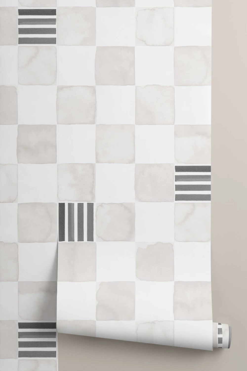 Papel Pintado Damero a la Acuarela