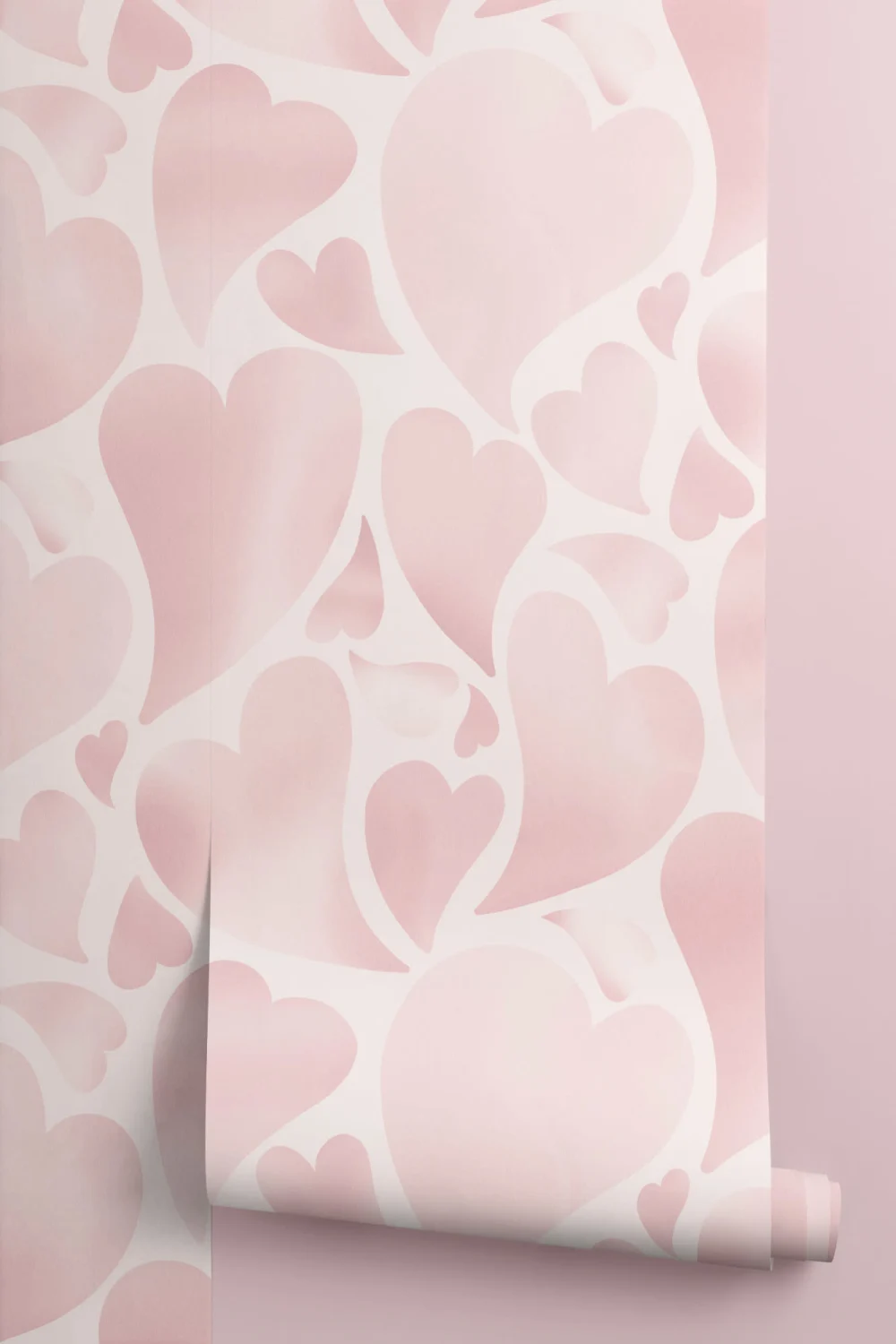 Pink Psychedelic Heart Print Wallpaper
