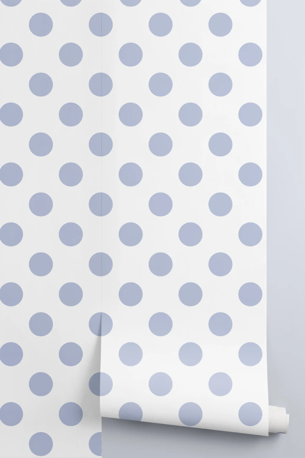 Blue Polka Dot Chic Pattern Mural for Playful Spaces