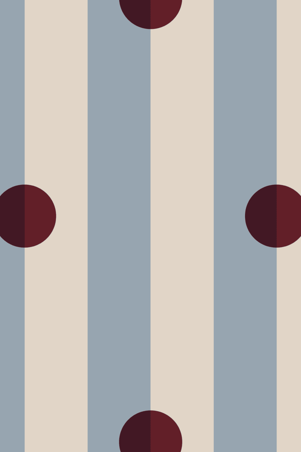Blue Polka Dot Striped Kids' Pattern Mural