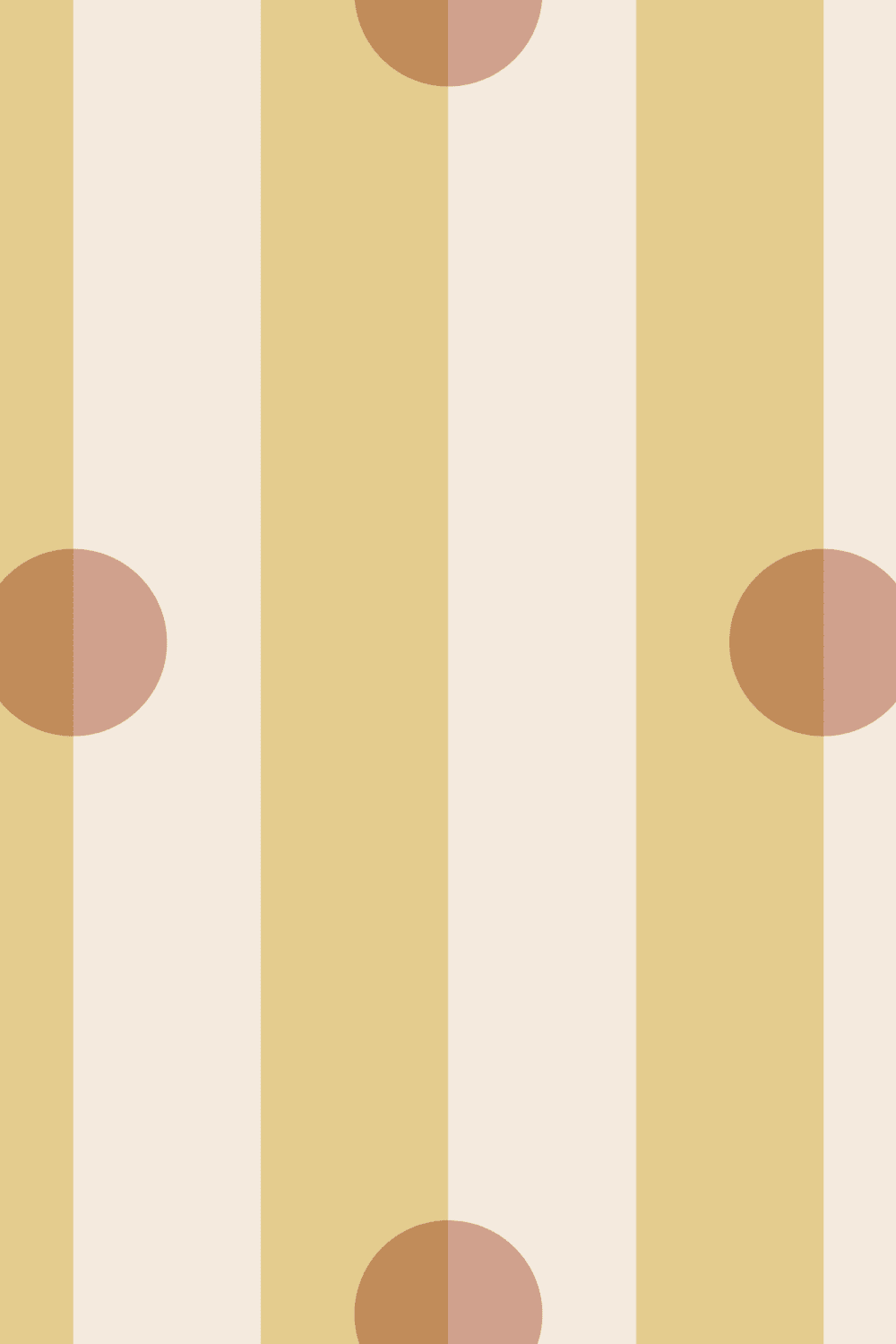 Yellow Striped Polka Dot Contemporary Mural