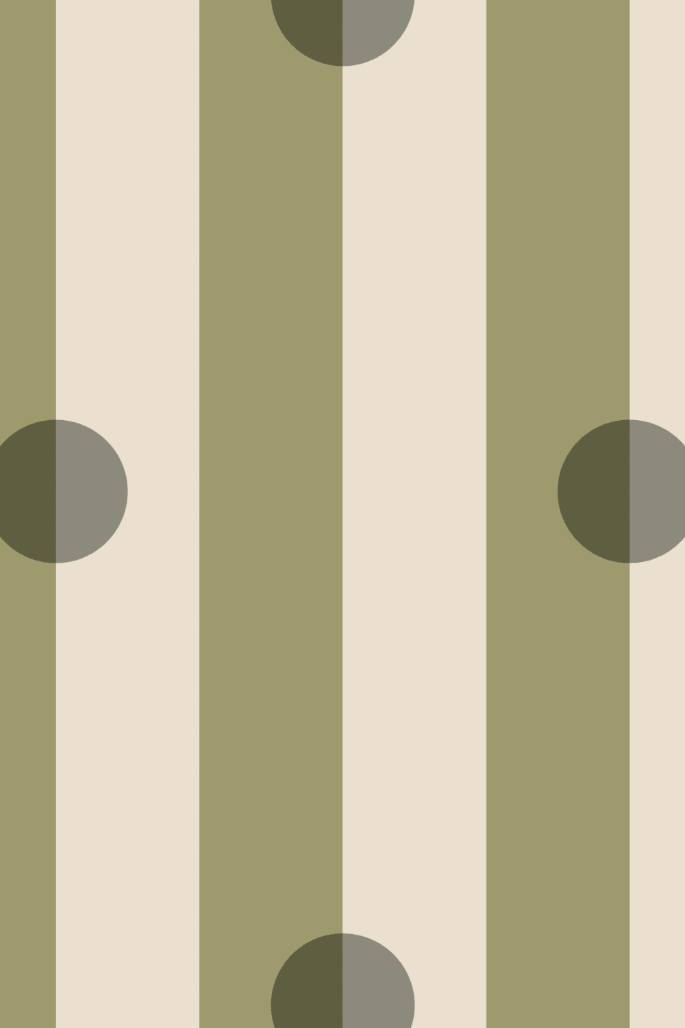 Green Polka Dot Striped Pattern Mural With Retro Vibe